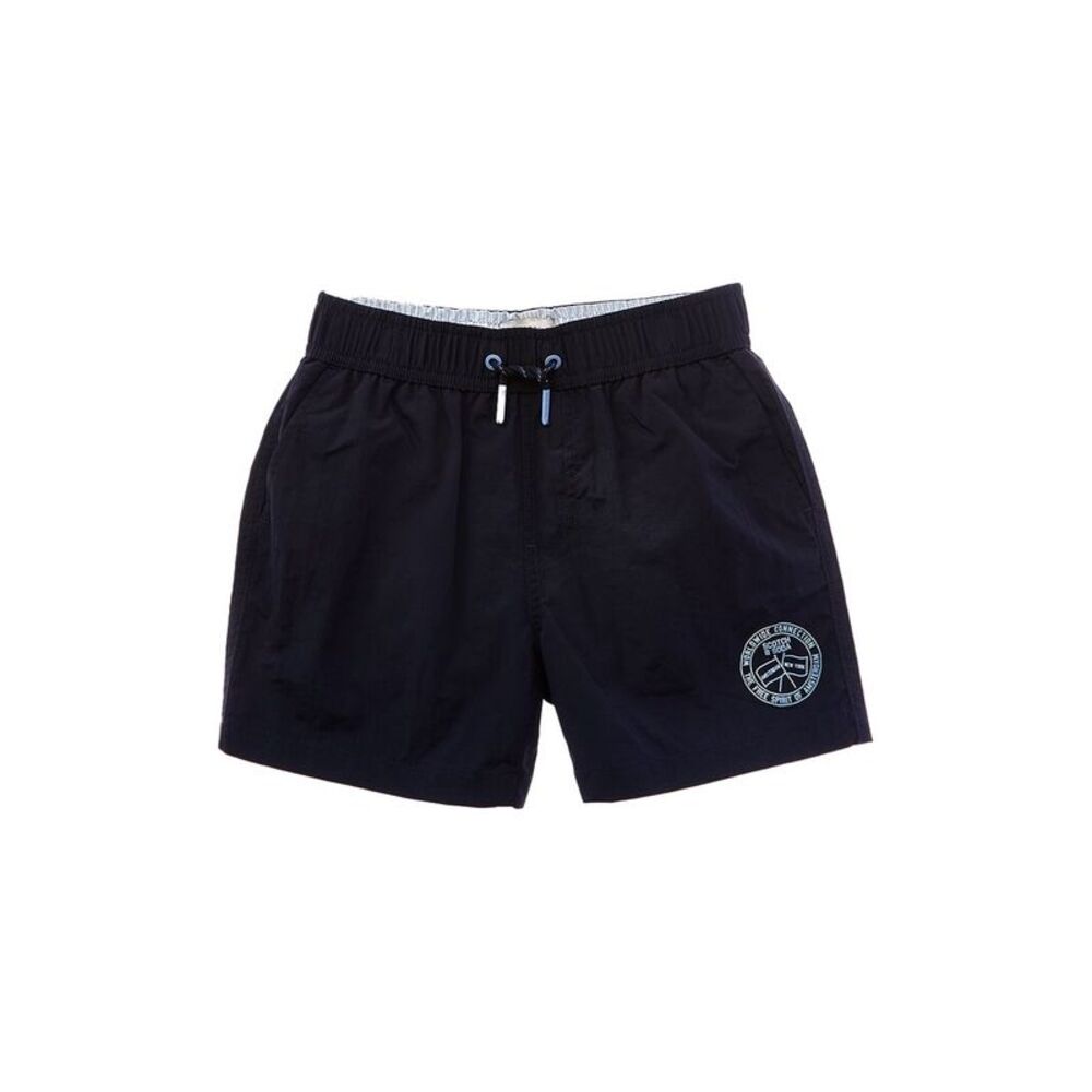 Scotch & Soda Boys  Mid-Length Logo Swim Short, Blue